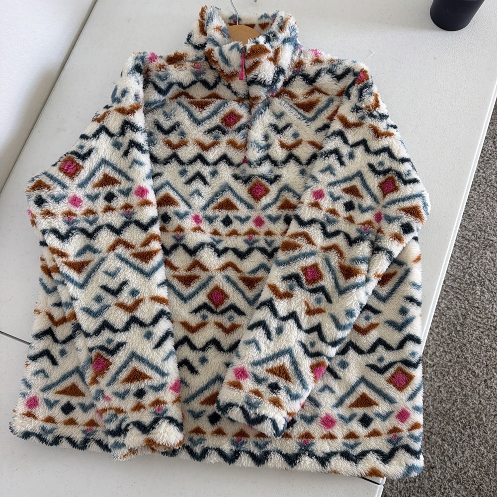 Eddie Bauer Sherpa 1/4 Zip Pullover Womens Fleece Southwestern Aztec Size XL